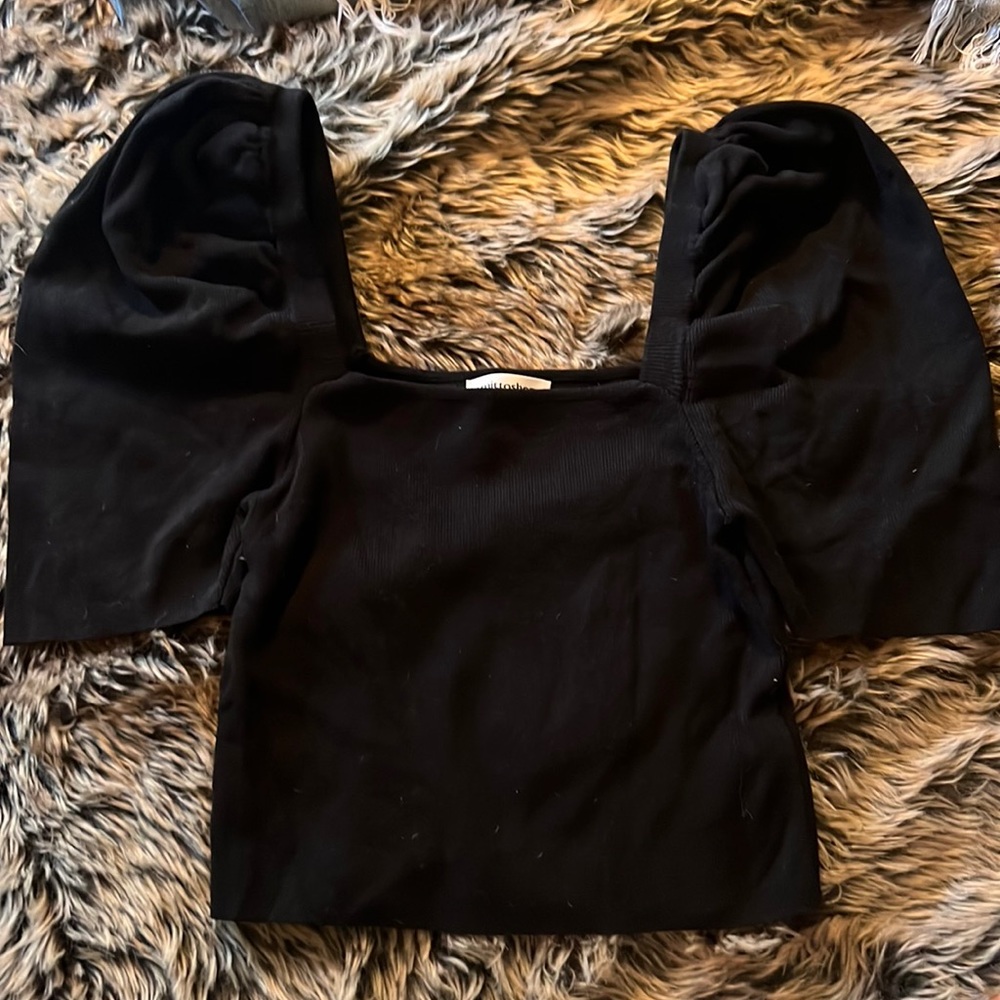 Puff Short Sleeve Crop Top Shirt